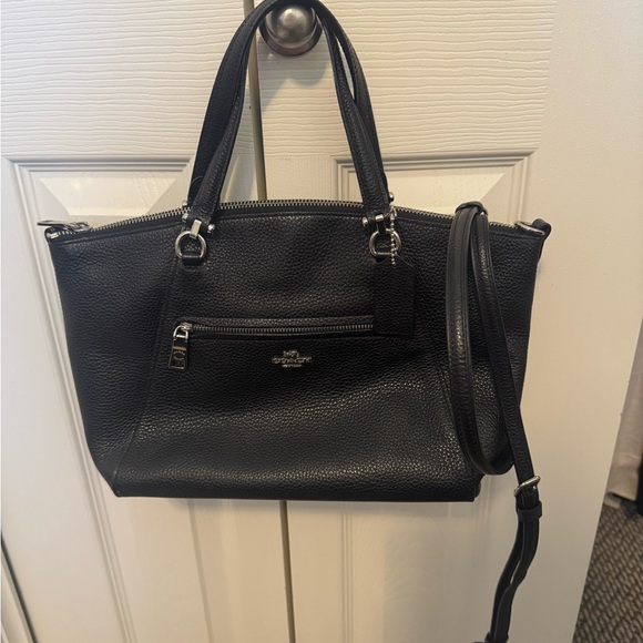Coach Pebbled Black Leather Shoulder Bag - Picture 1 of 3